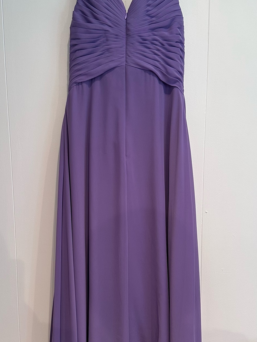 Azazie Lavender Chiffon Pleated V-Neck Bridesmaid Dress Size 4 Wedding Guest - Picture 3 of 9
